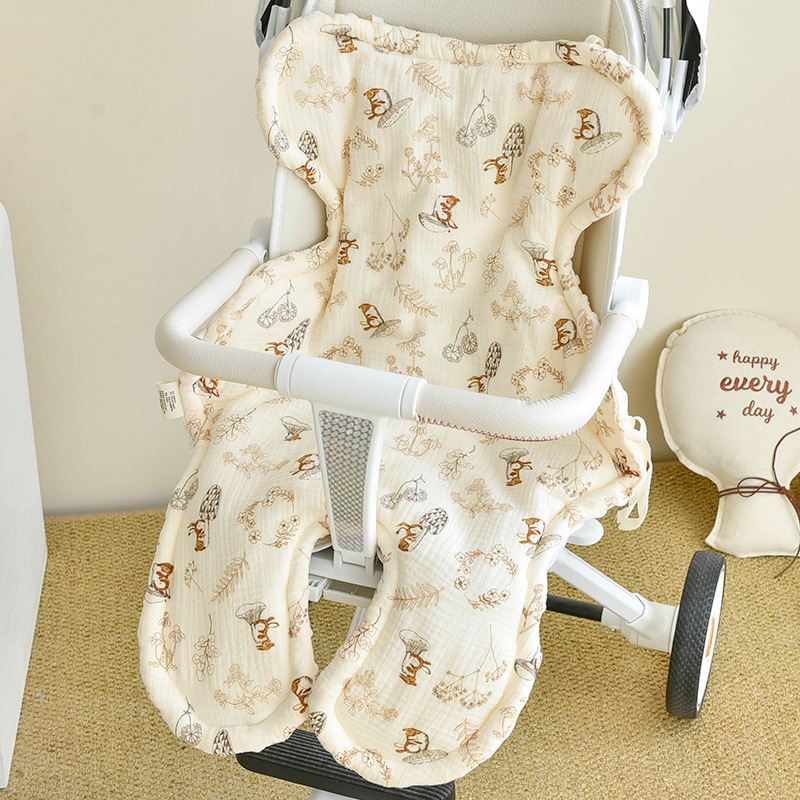 Babys Pure Cotton Thickened Stroller Pad Seat Cushion And Armrest Backrest photo 1