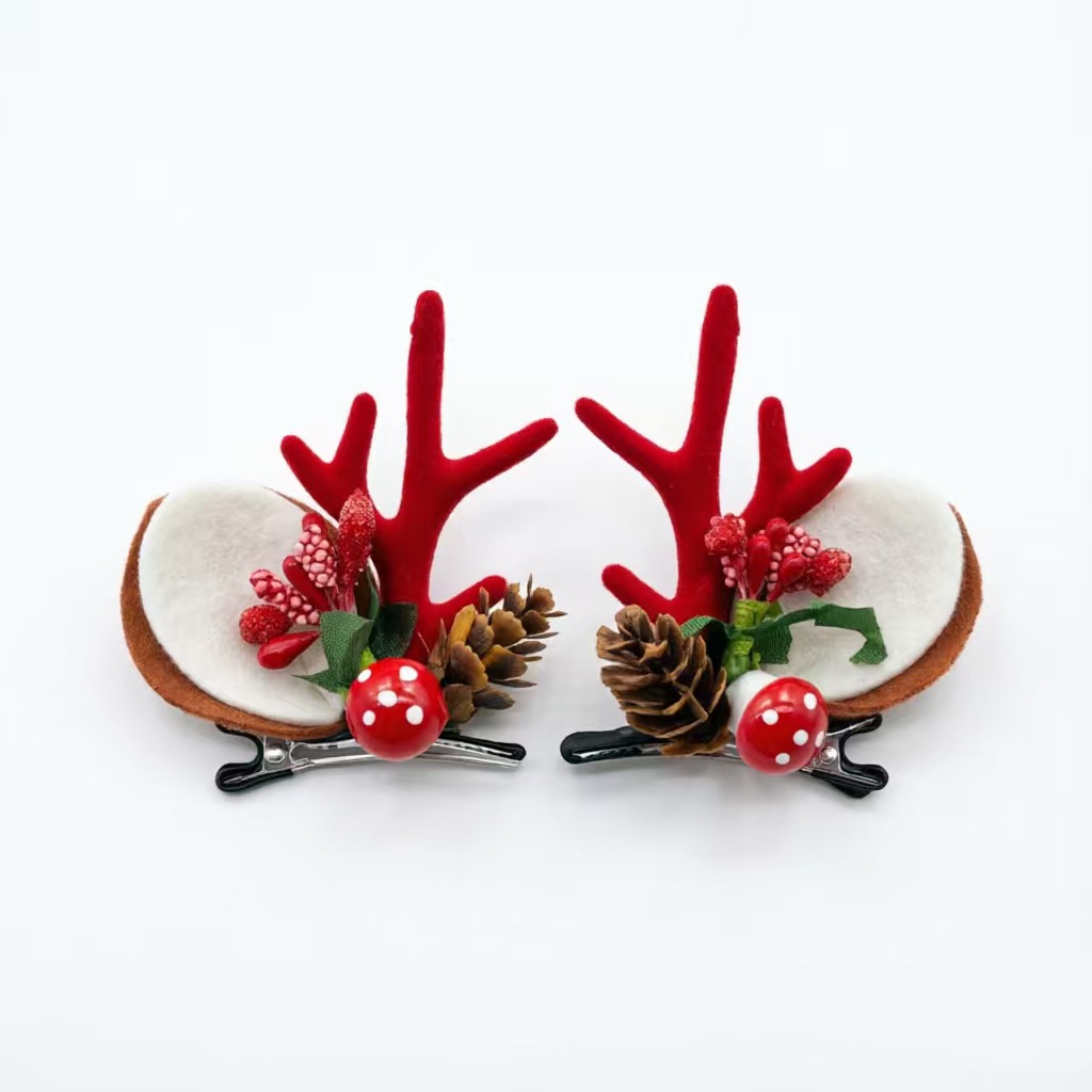 Unisex Christmas Reindeer Hair Clips For Festive Holiday Styling photo 7