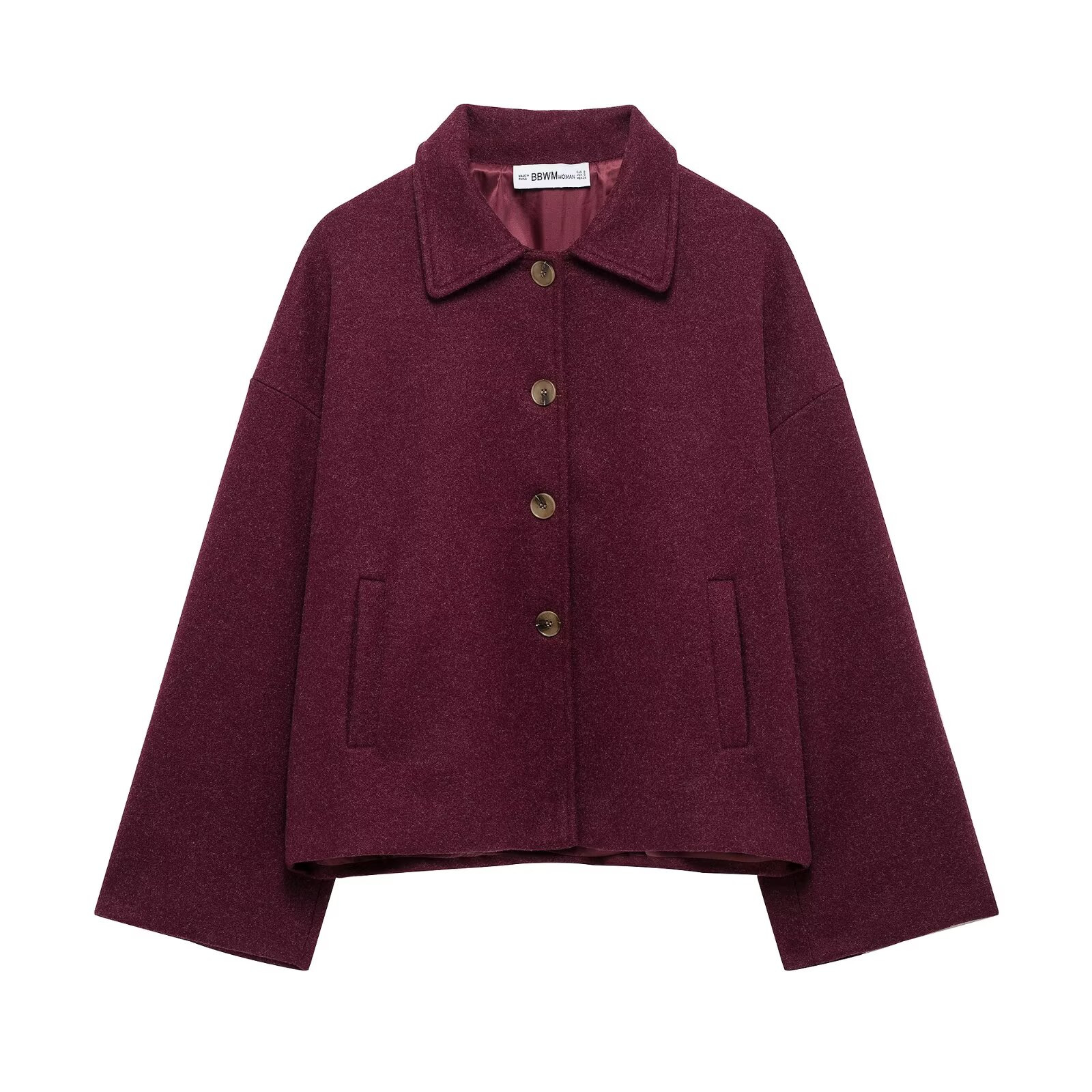 Women's Short Notched-collar Wool Coat photo 4