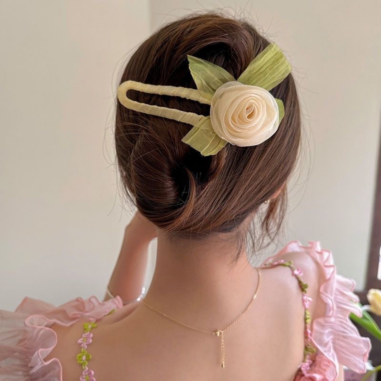 Large Mesh Rose Hair Accessory Hair Clip For Women photo 2