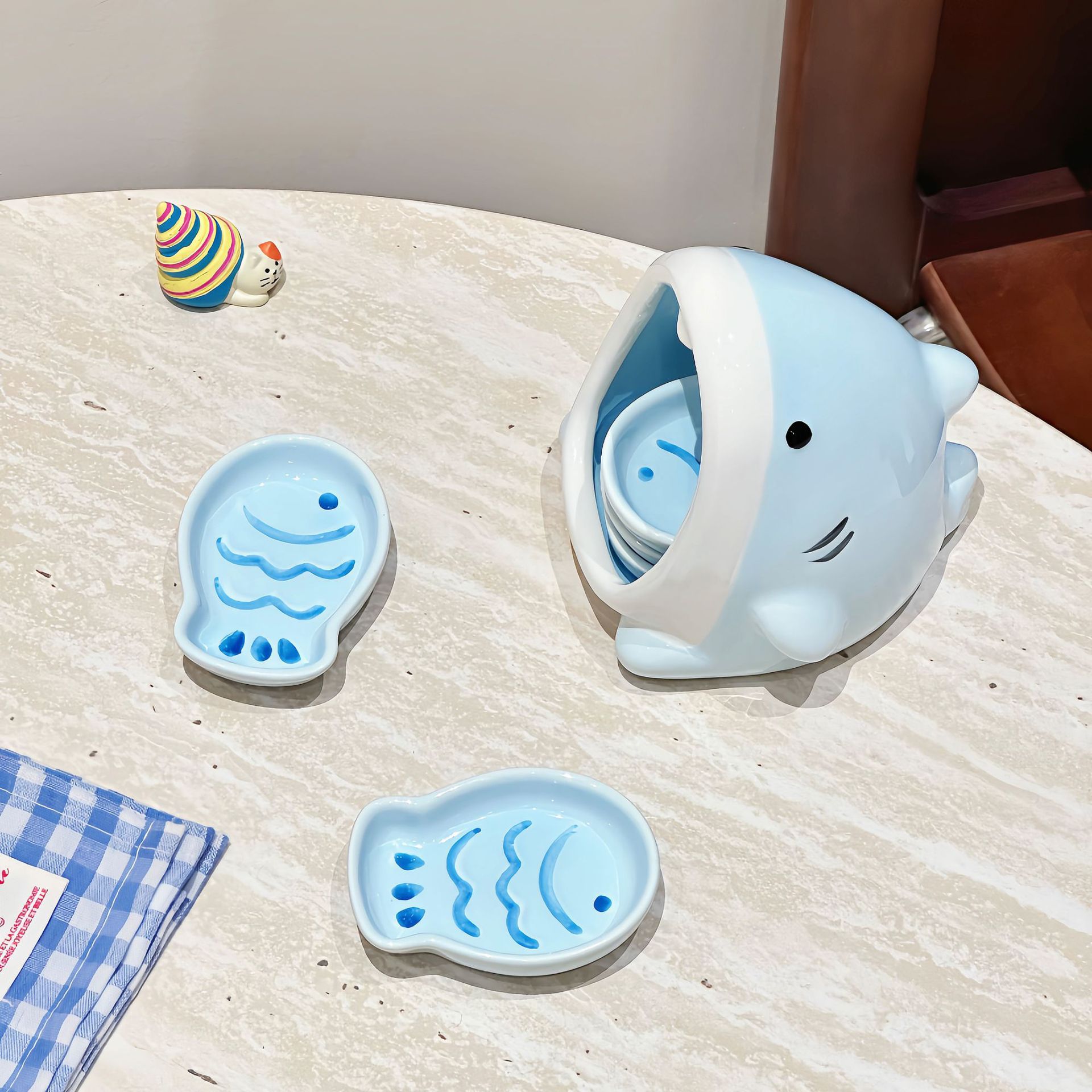 Creative And Cute Shark-Shape Dipping Sauce Dish Set photo 1