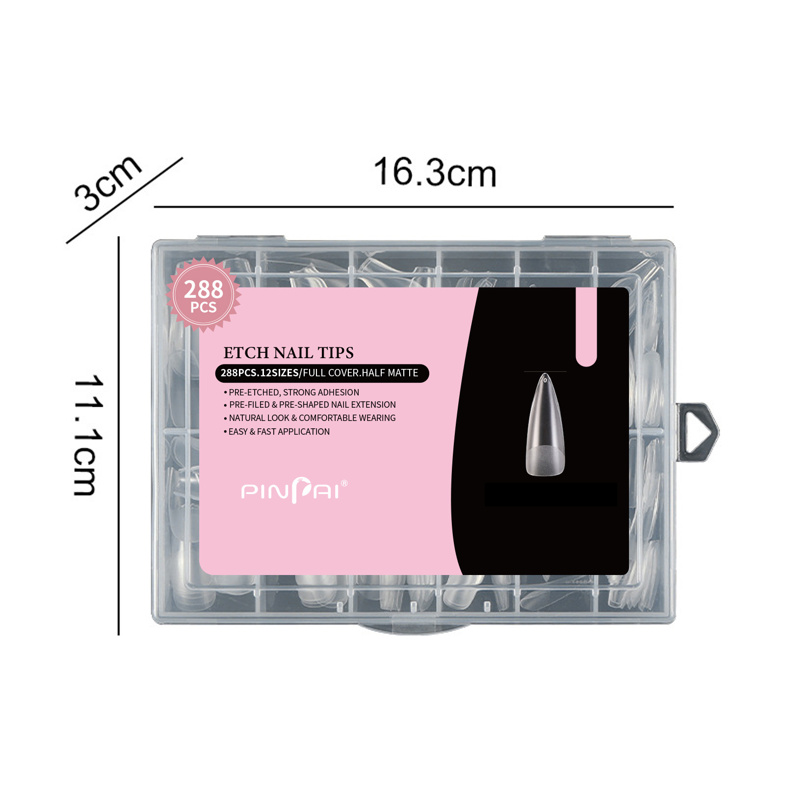 Nail Tips No Carving Or Filing Required Ultra-Thin  Seamless Full-Adhesive Application  288 Pieces Per Box photo 8