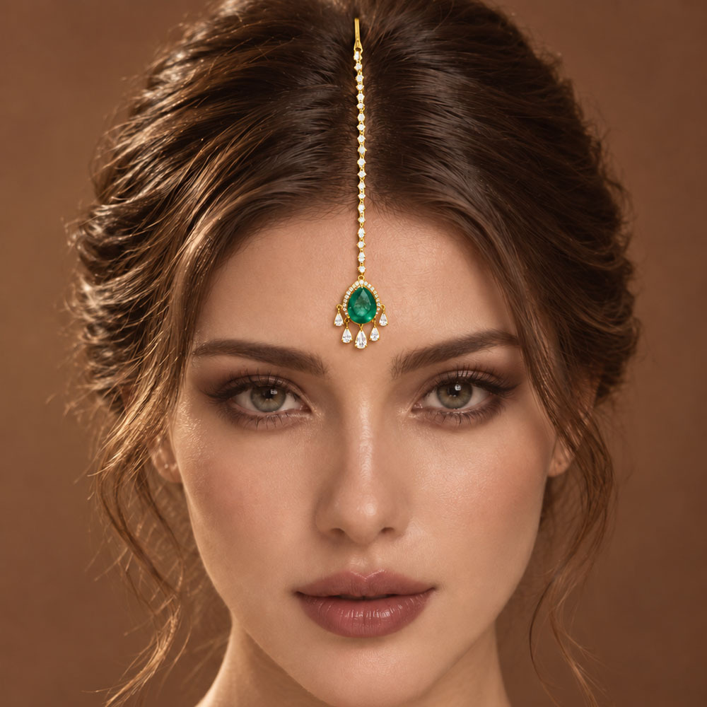 European And American Bohemian Rhinestone Hair Chain Headpiece photo 3