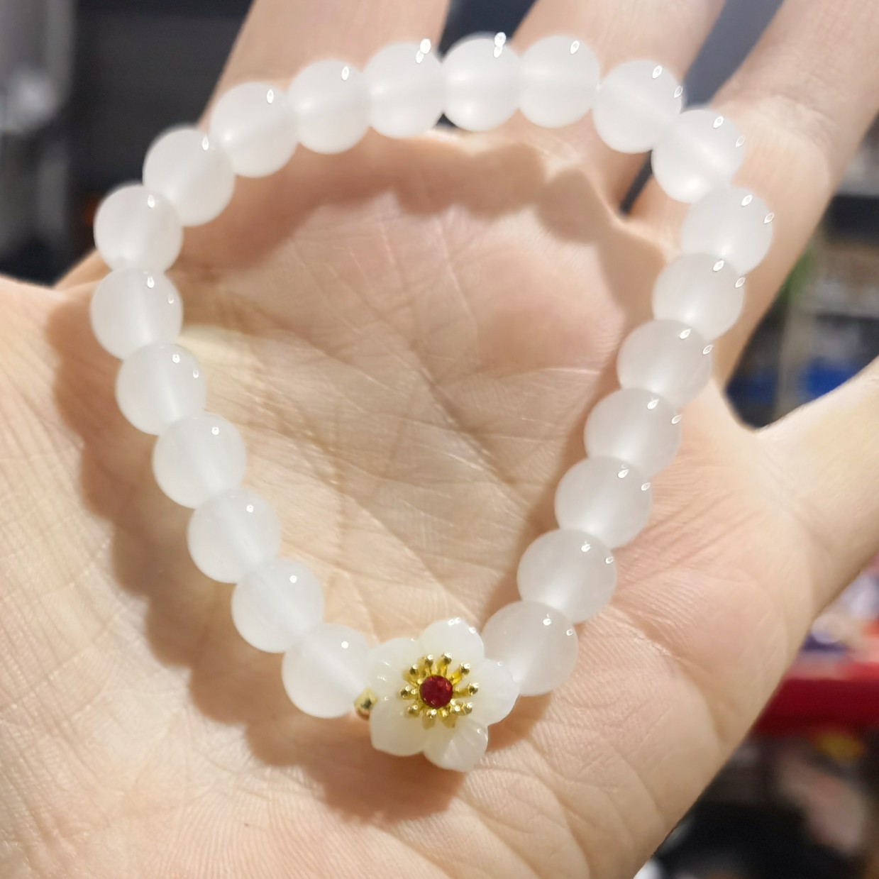 Lucky Flower Natural Red Agate Chalcedony Bracelet photo 3