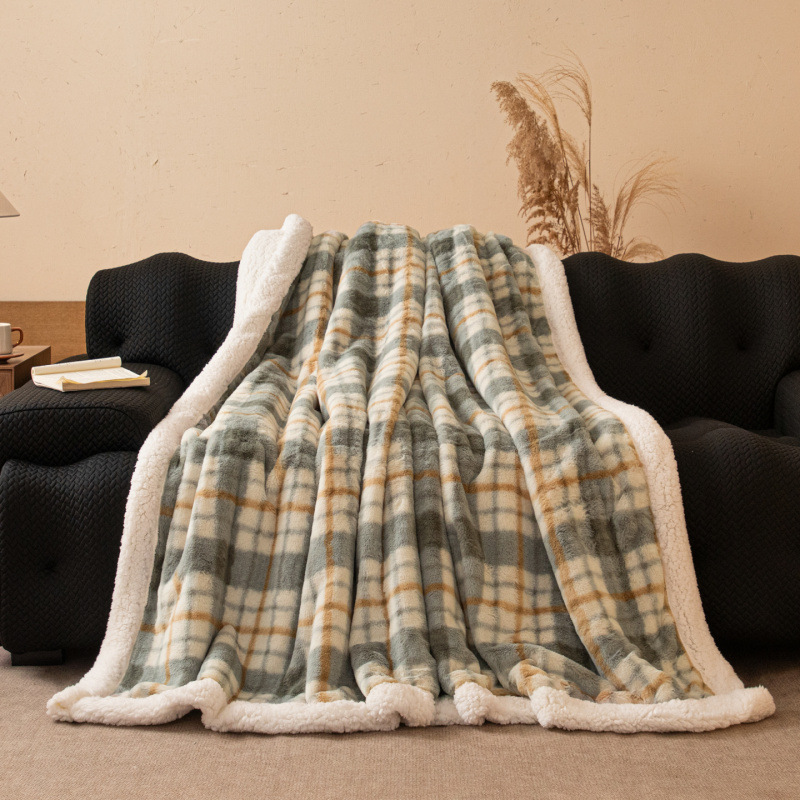 Lambswool Blanket Thickened Double-layer Shawl Blanket photo 2