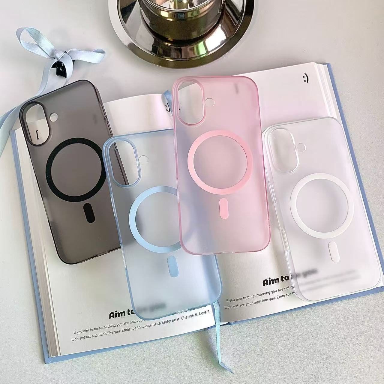 Solid-color Ice-mist Magnetic Phone Case photo 1