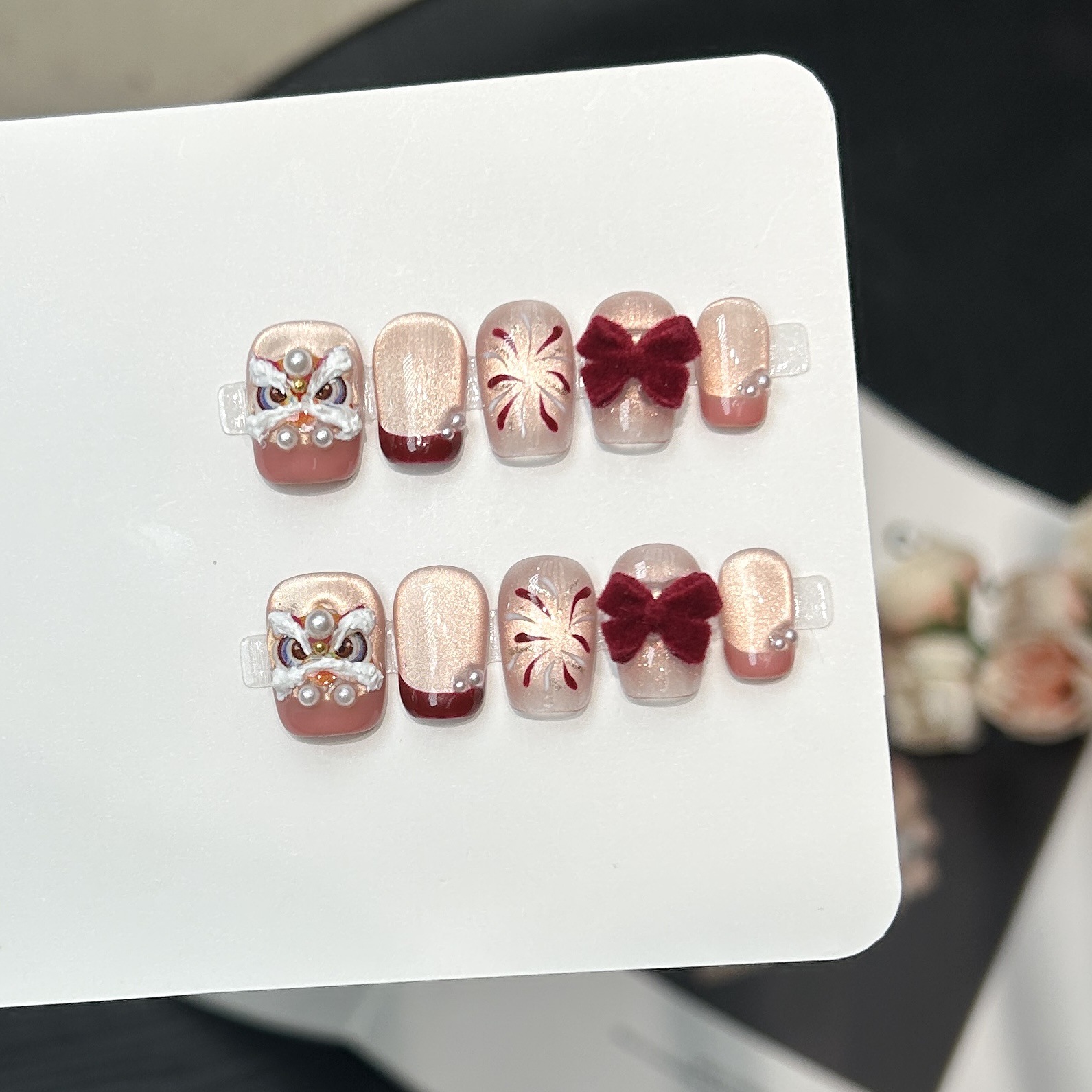 Removable Daily Style Advanced Hand-made Manicure Fake Nail Patch photo 7