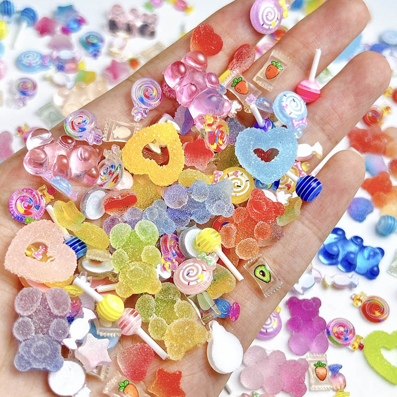 Candy Gummy Bear Lollipop Heart Pentagon Star Nail Art Decorations photo 2
