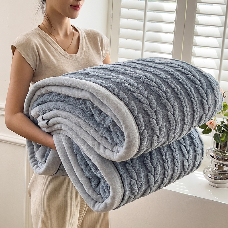 A-grade Wheat-pattern Jacquard Thickened Household Blanket photo 3