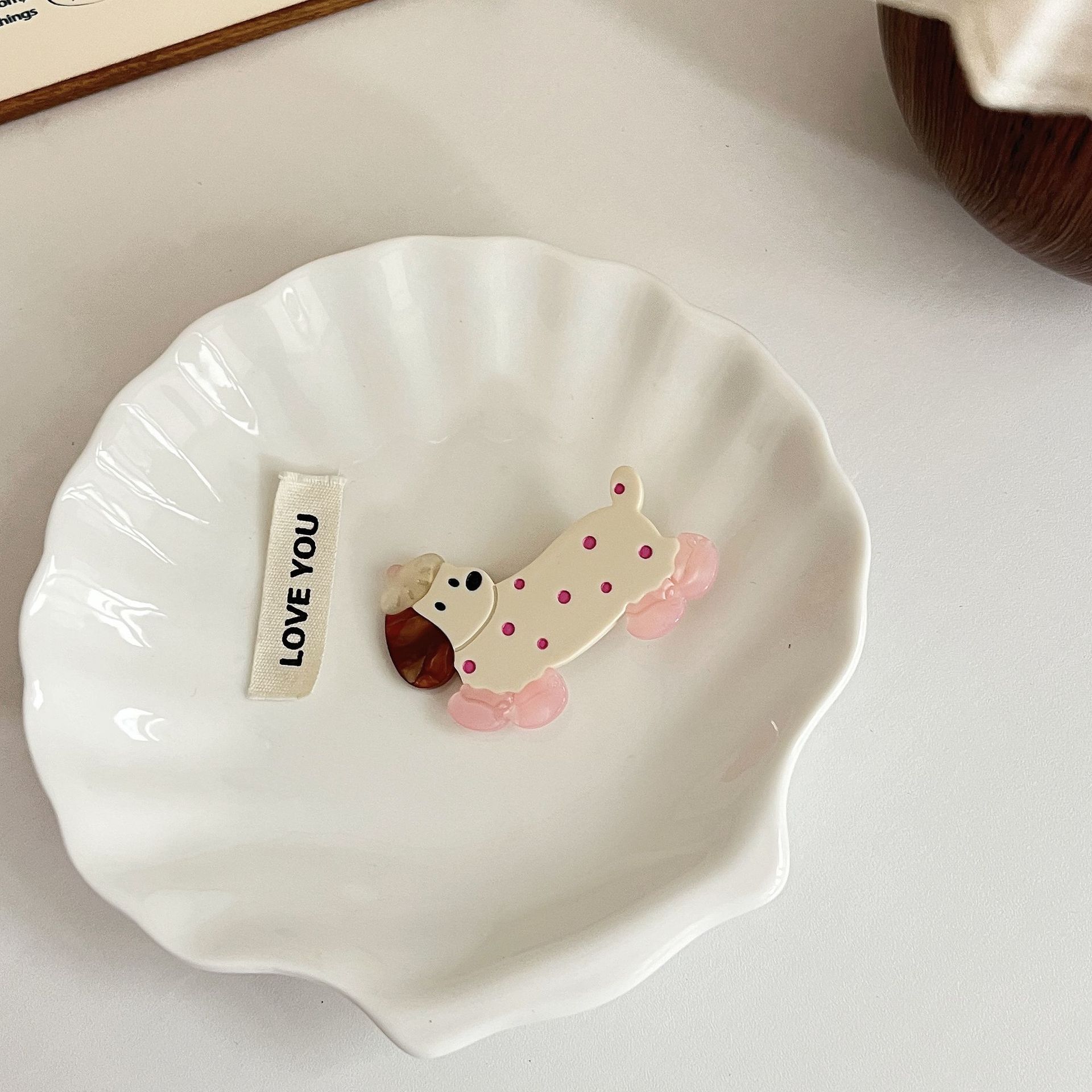 Cute Polka-dot Dachshund Hair Clip For Girls photo 3