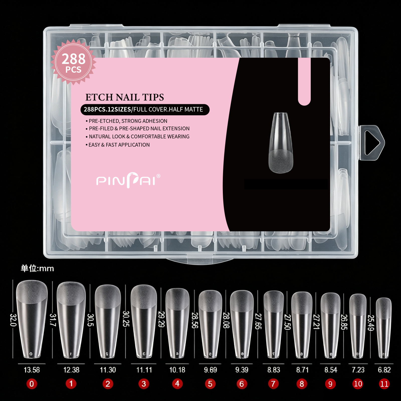 Nail Tips No Carving Or Filing Required Ultra-Thin  Seamless Full-Adhesive Application  288 Pieces Per Box photo 2