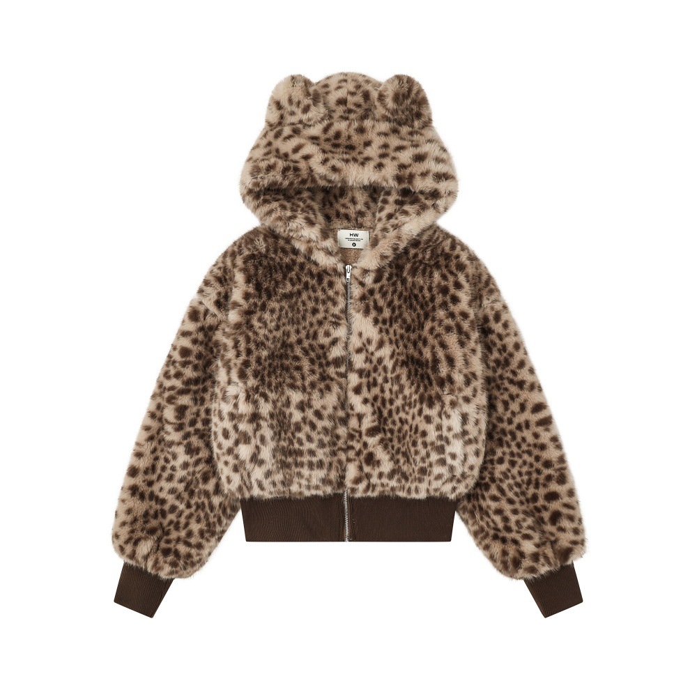 Leopard-print Short Cotton Coat For Women photo 1
