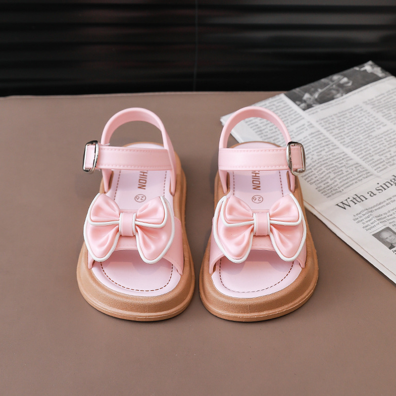 Girls Bow-Knot Non-Slip Velcro Sandals photo 2