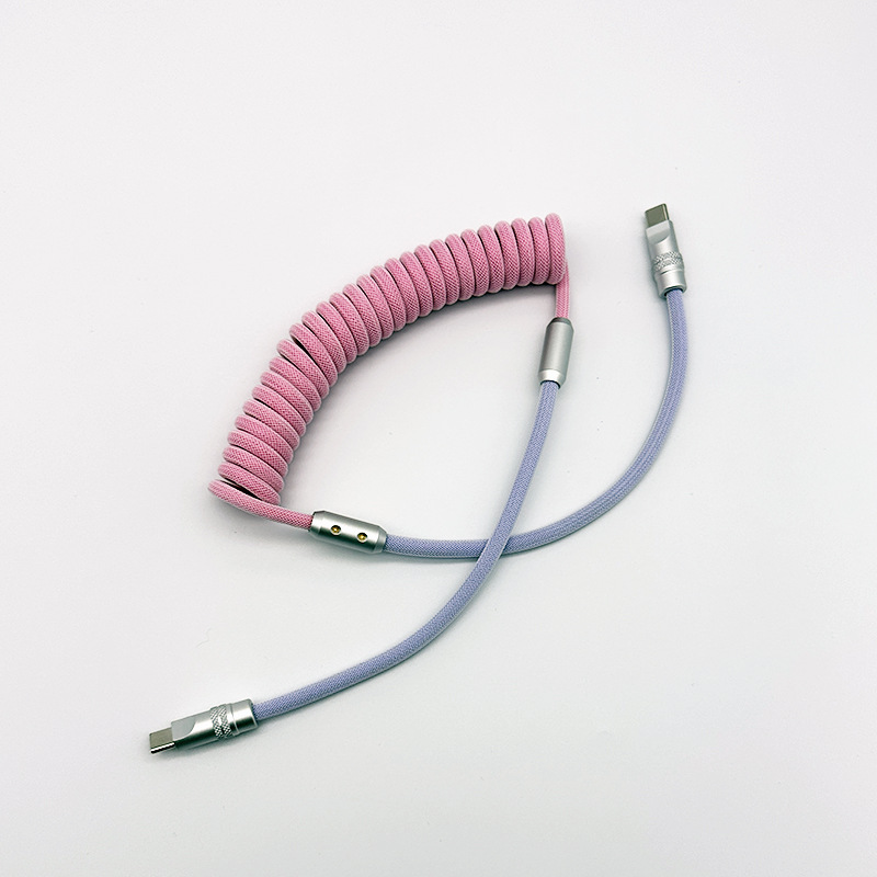 CarPlay In-car Two-tone Braided Spring Data Cable photo 3
