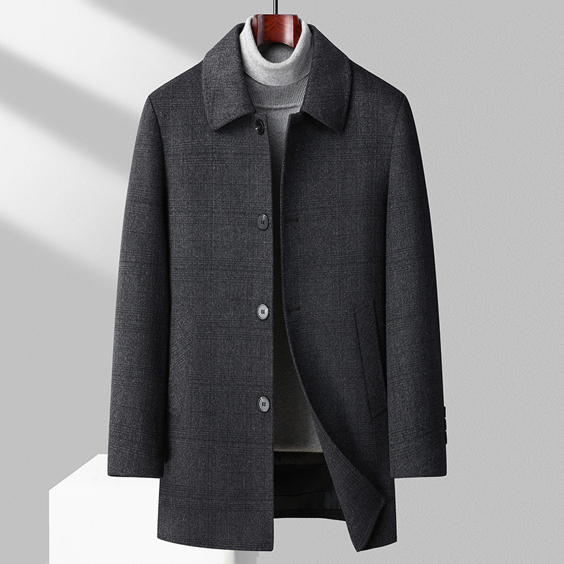 Men's Casual Wool Overcoat With A Down-lined Inner Vest photo 4