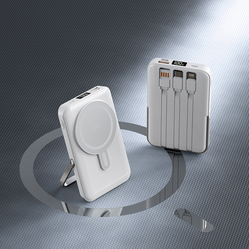15W Wireless Magnetic Charging BankSuperfast Charging With Built-in Cable Portable Power Source photo 7