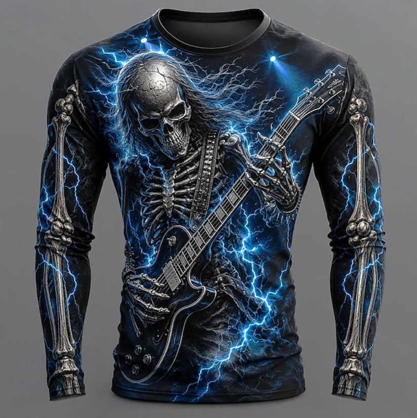 Printed Mens Long-Sleeve T-Shirt With A Crew Neck photo 1