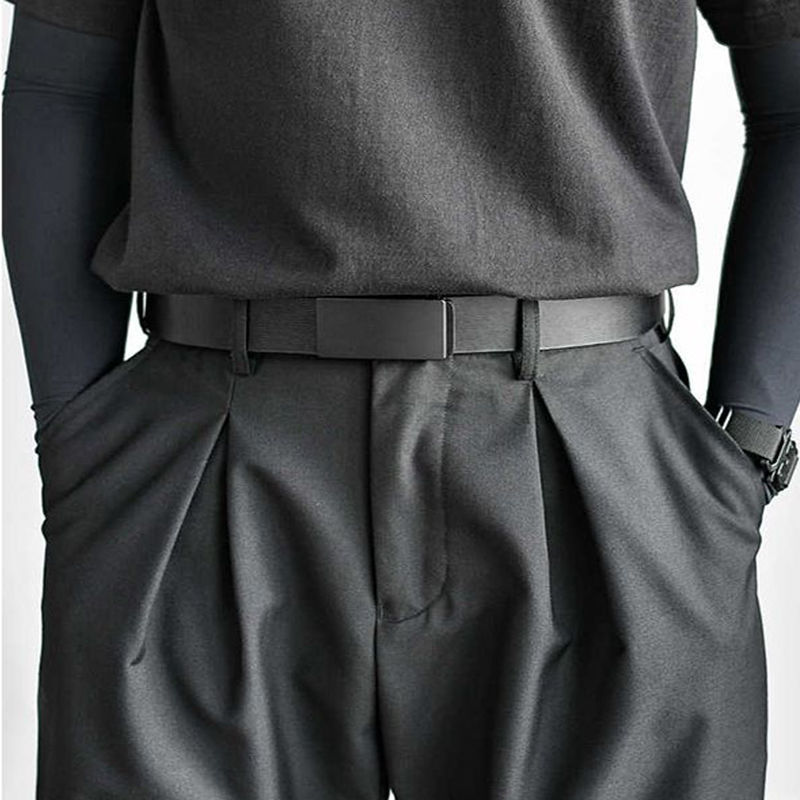 Simple Toothless Smooth-buckle Belt For Mencasual And Versatile photo 1
