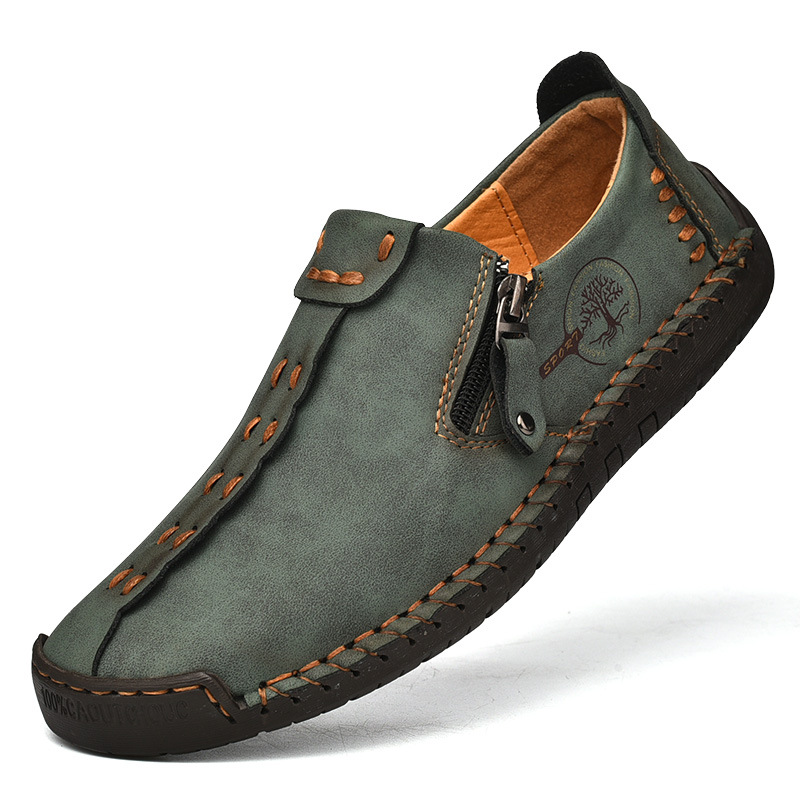 Men's Plus Size Zipper Leather Shoes photo 3