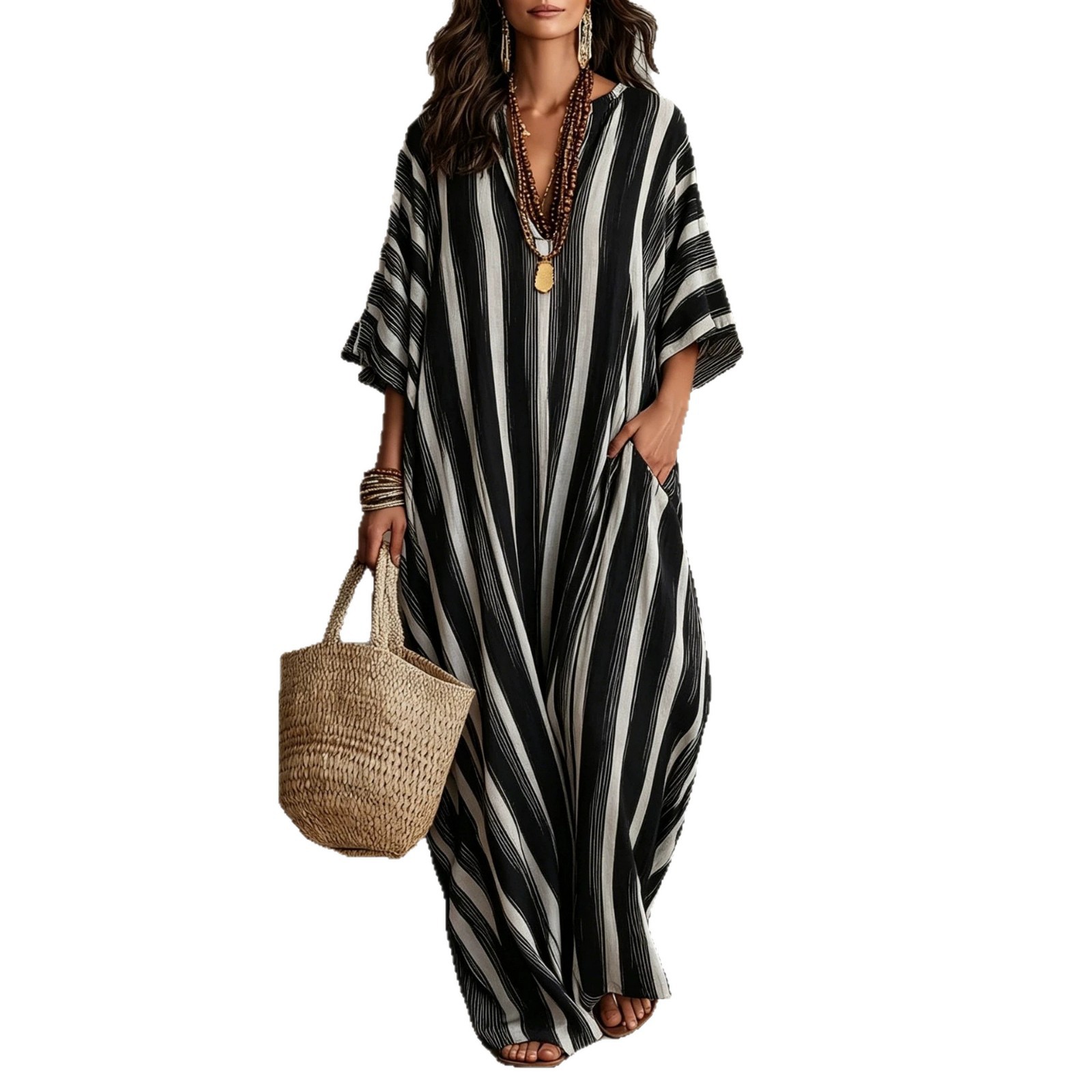 Women's Striped Loose Fitting Dress photo 3