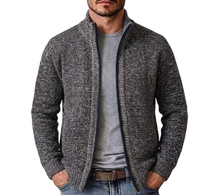 Men's Casual Loose-fit Knitted Cardigan photo 3