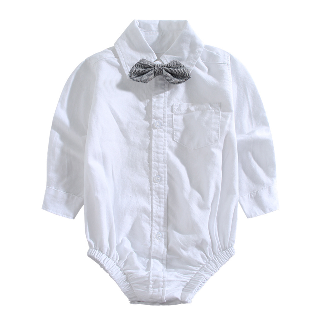 Childrens British-style Gentleman Long-sleeve Romper photo 2