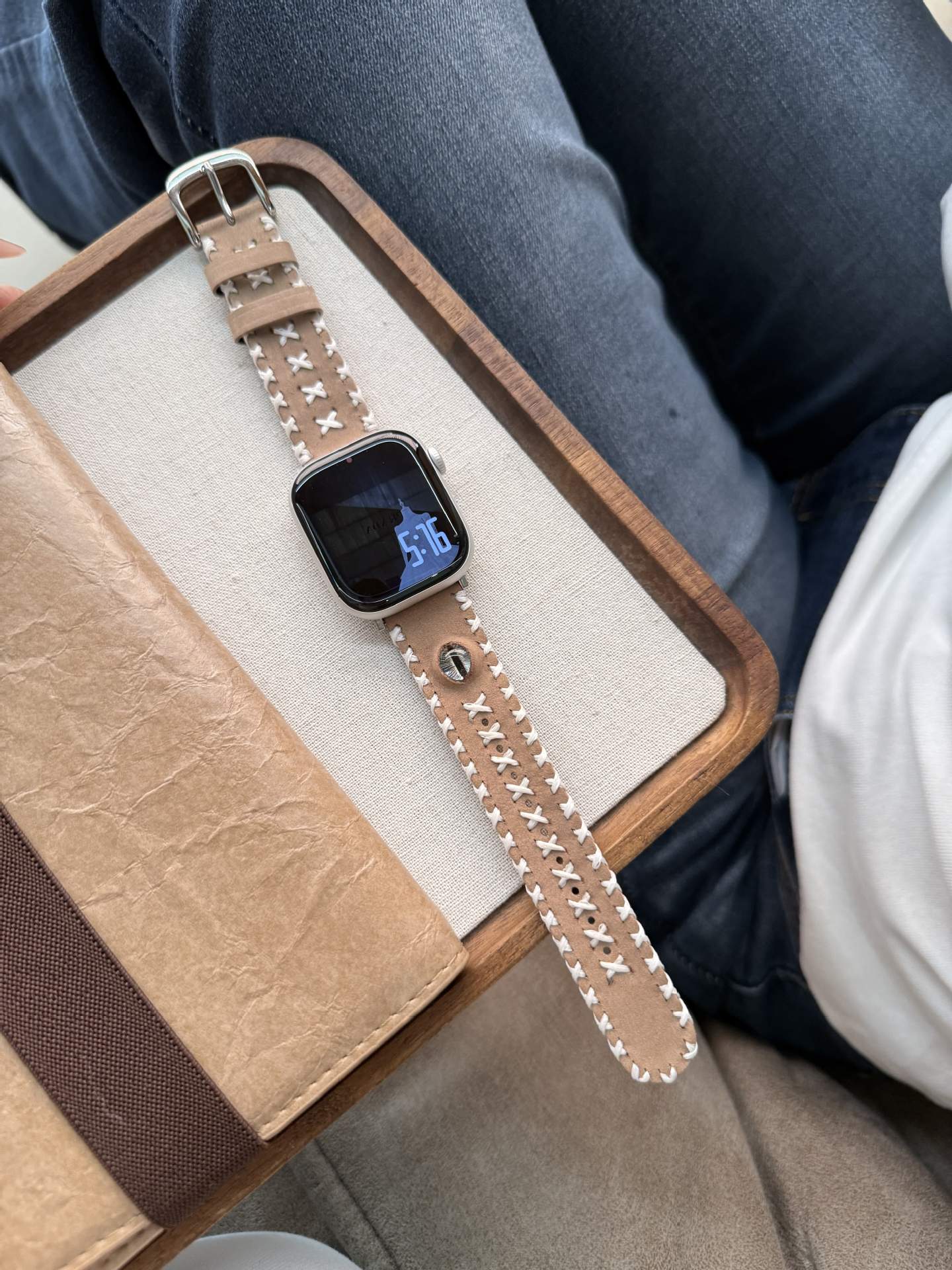 Fashionable Cat-eye Glazed Handmade Stitched Watch Strap photo 2