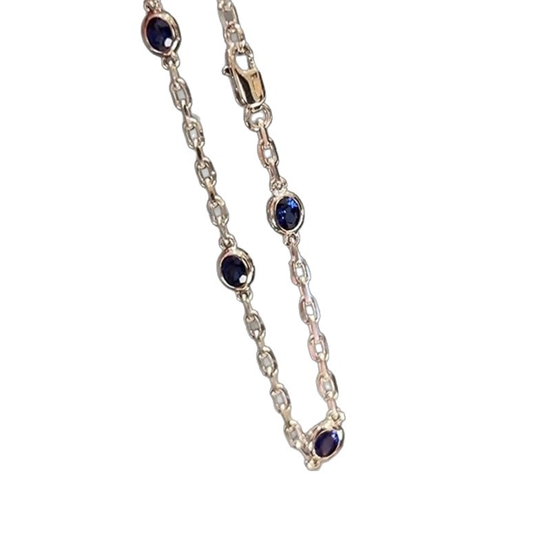 Blue Bubble-cut Diamond Bracelet Versatile For Layering photo 4