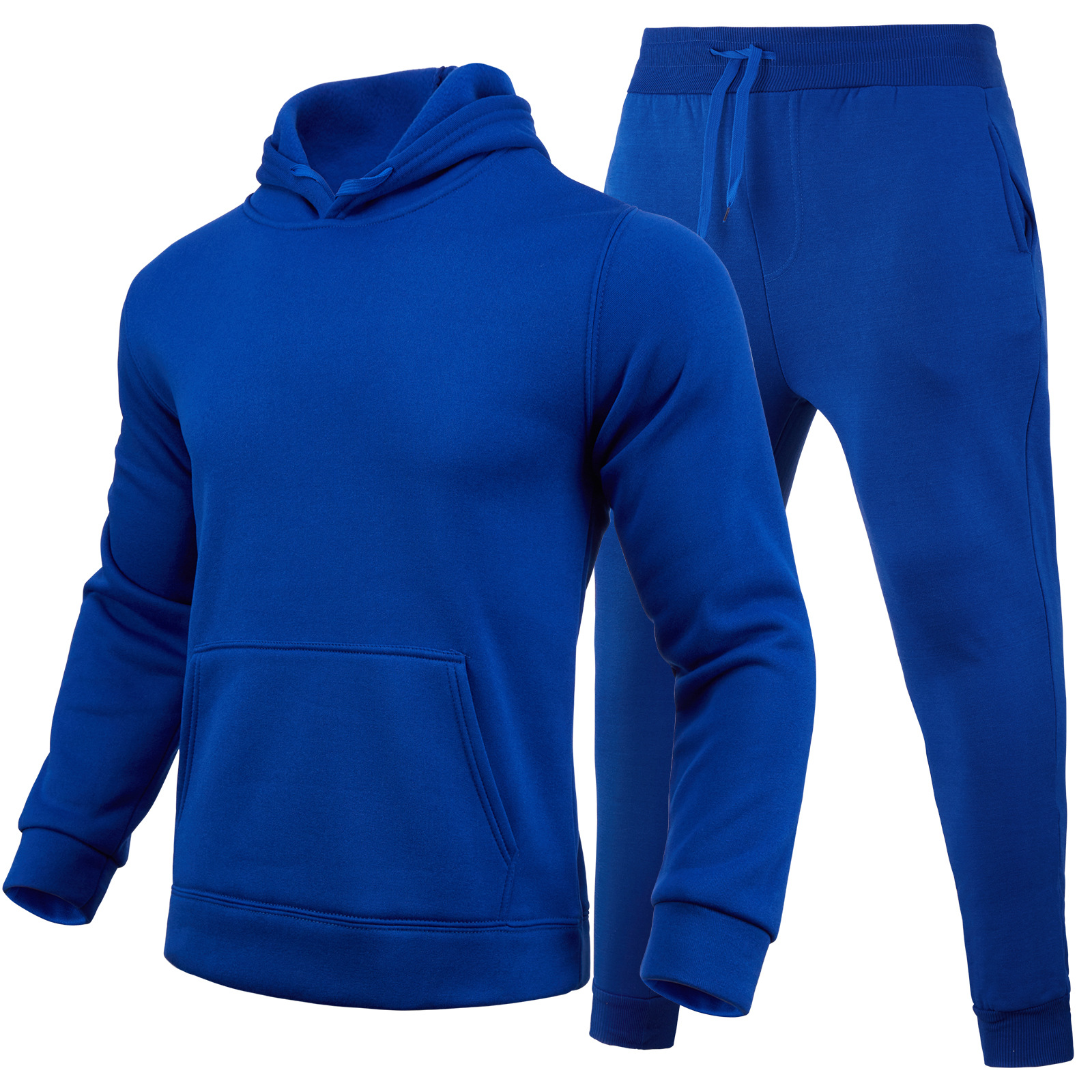 Slim-fit Solid Color Hoodie Set Urban Casual photo 2