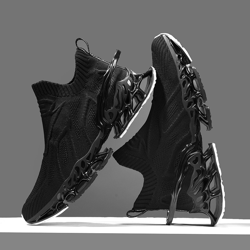 Breathable Blade Plus Size Shock Absorption Flying Woven Men's Sneaker photo 8