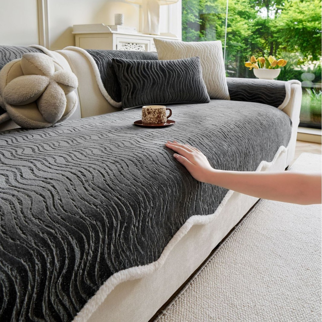 Chenille All-season Universal Fixed Non-slip Premium Sofa Cushion photo 4