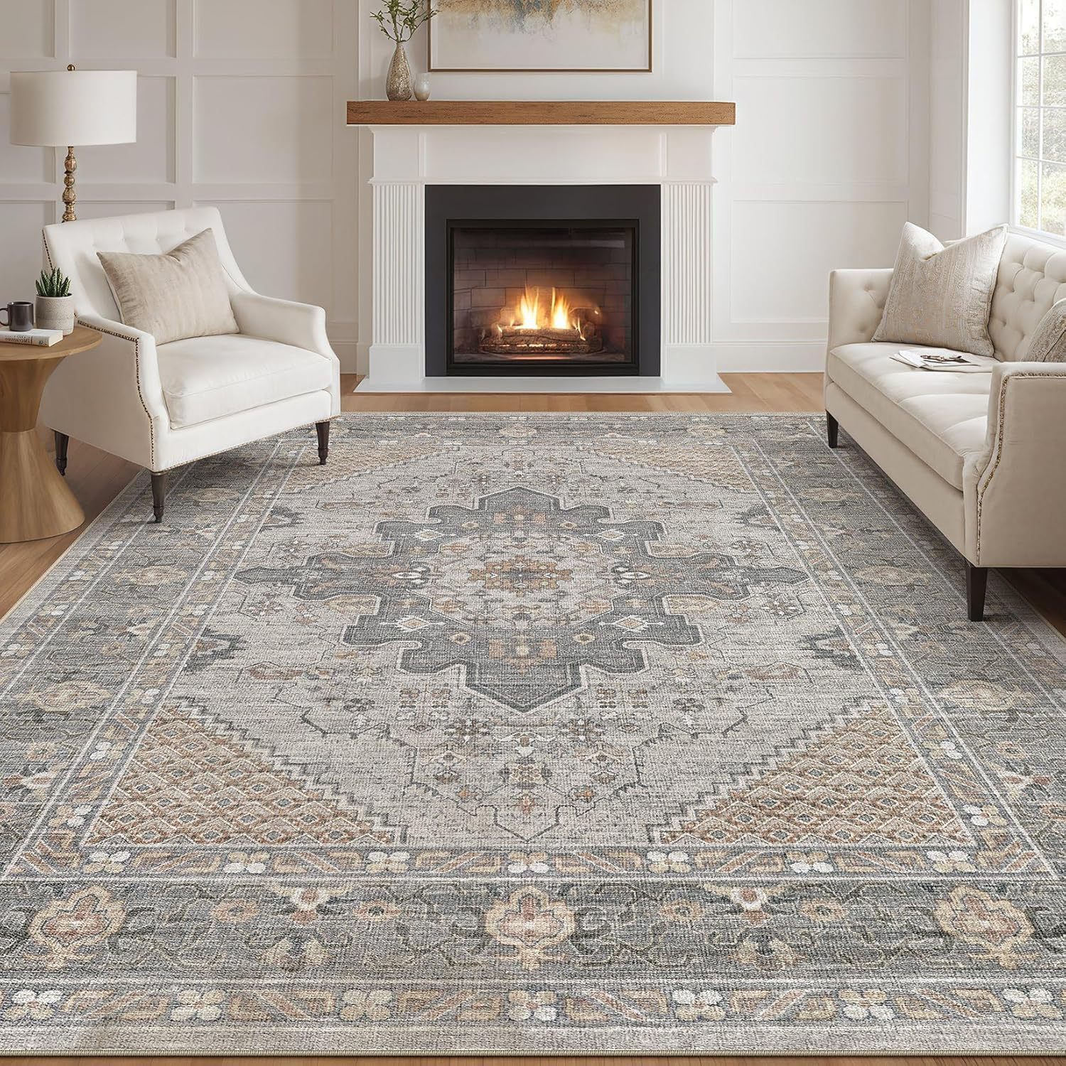 Persian-style Faux Cashmere Washable Floor Mat photo 7