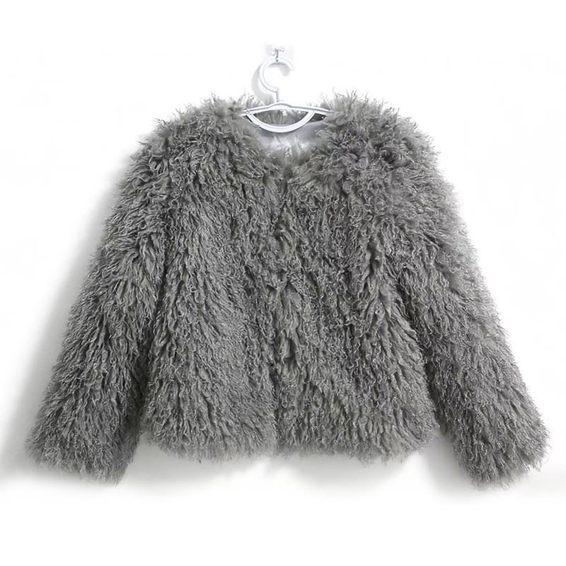 Women's Crew-neck Cashmere Casual Coat photo 2