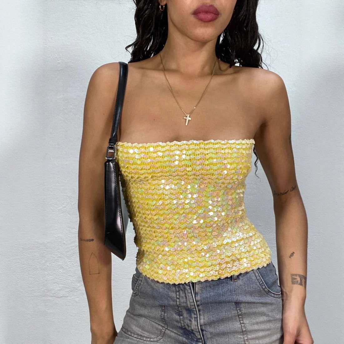 Fashionable Beaded Deep-V Vest For Women photo 1