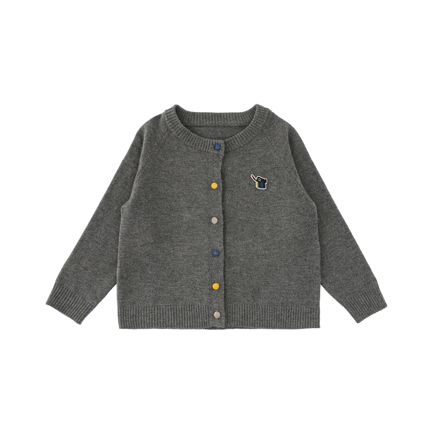 Girls' Striped Solid-color Cardigan Sweater photo 2