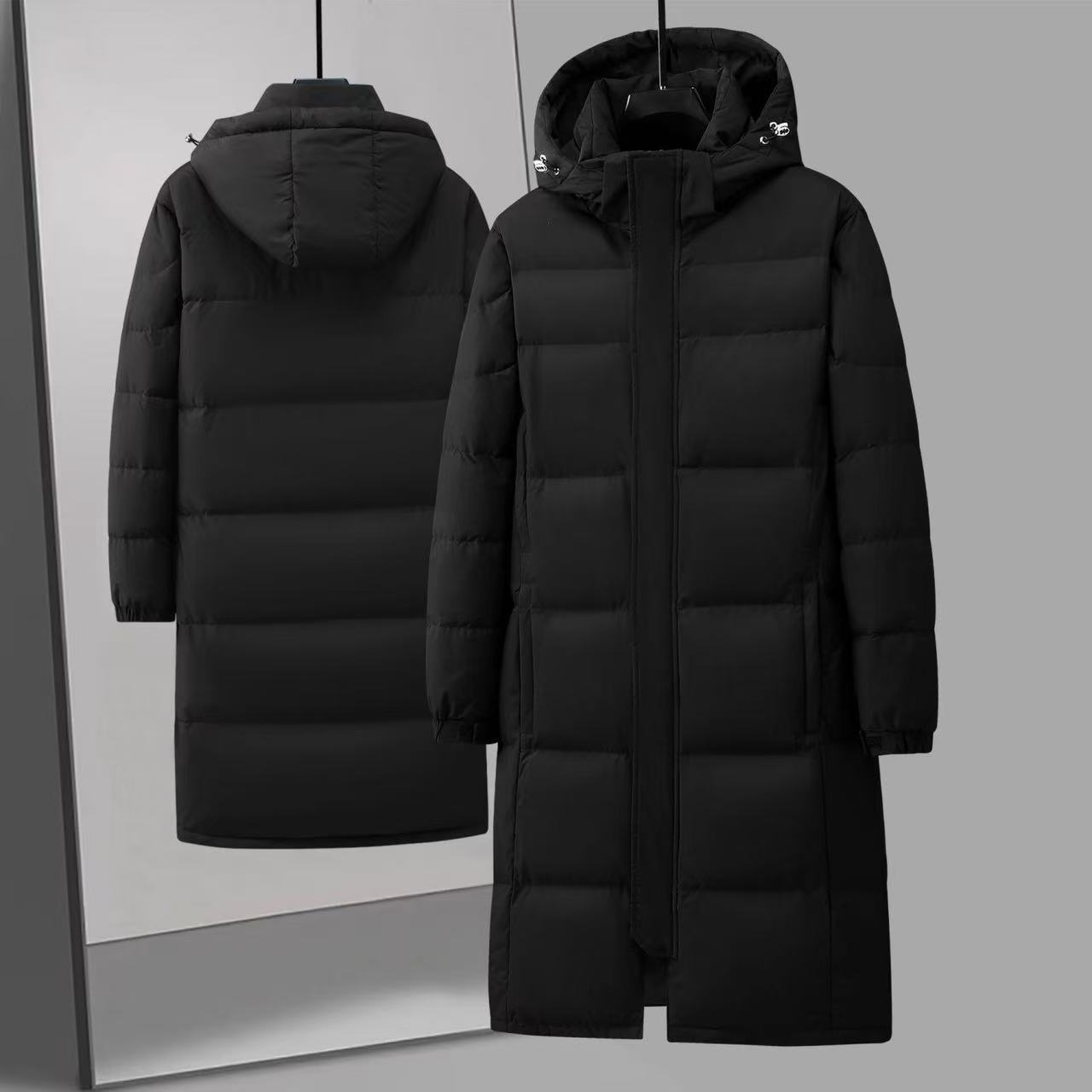 Mid-length Couple Men's And Women's Winter Down Hooded Jacket photo 7