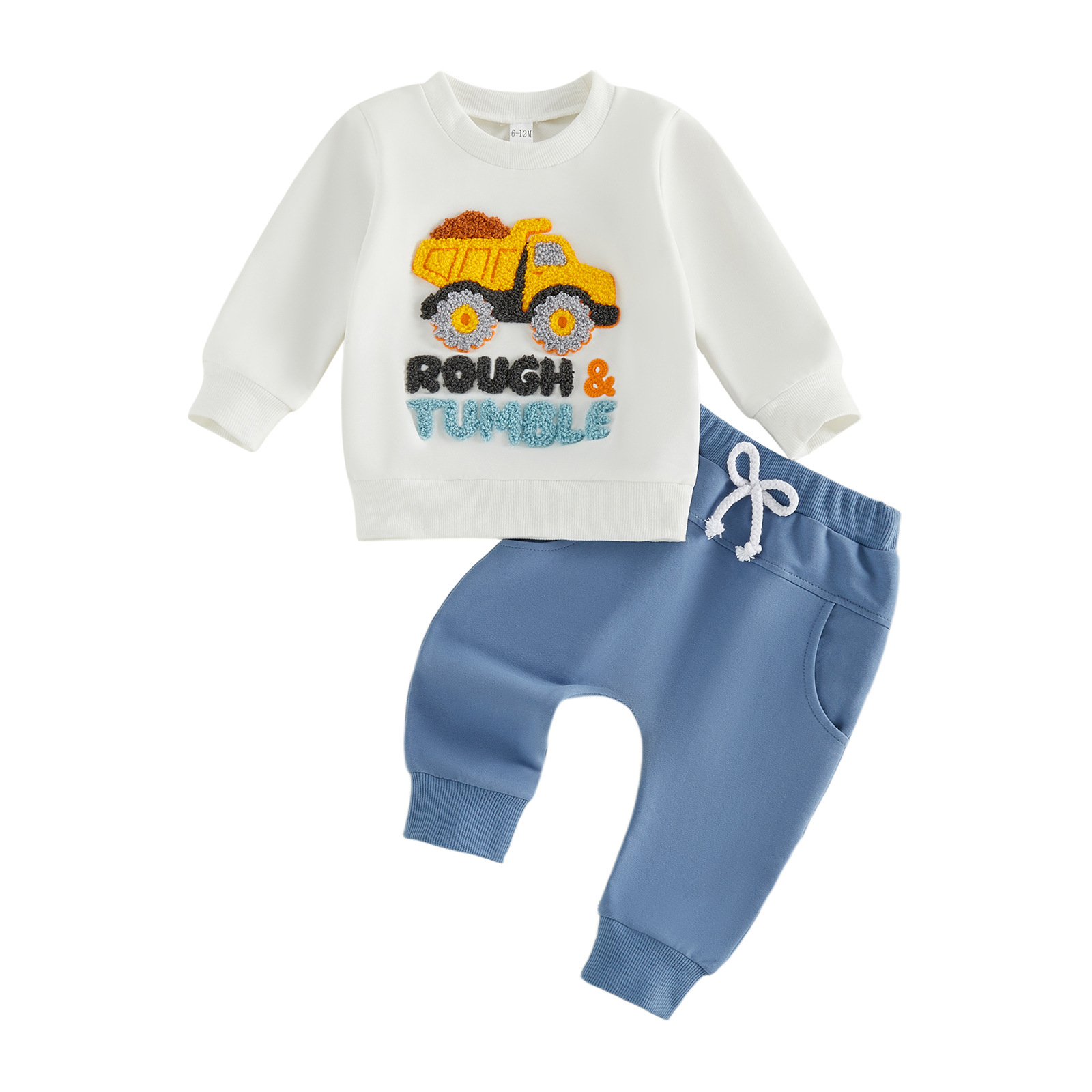 Towel-embroidered Long-sleeve Hoodie Pants Two-piece Set photo 2