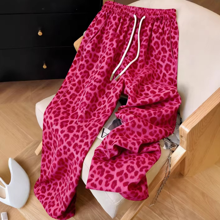 Women's Fashionable Leopard-Print Wide-Leg Pants photo 1
