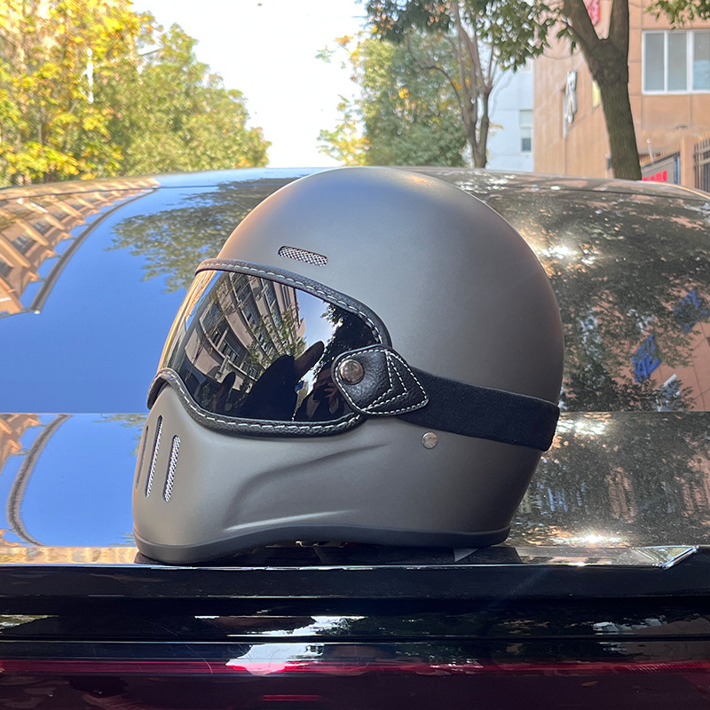 Vintage Versatile Fiberglass Motorcycle Helmet photo 4