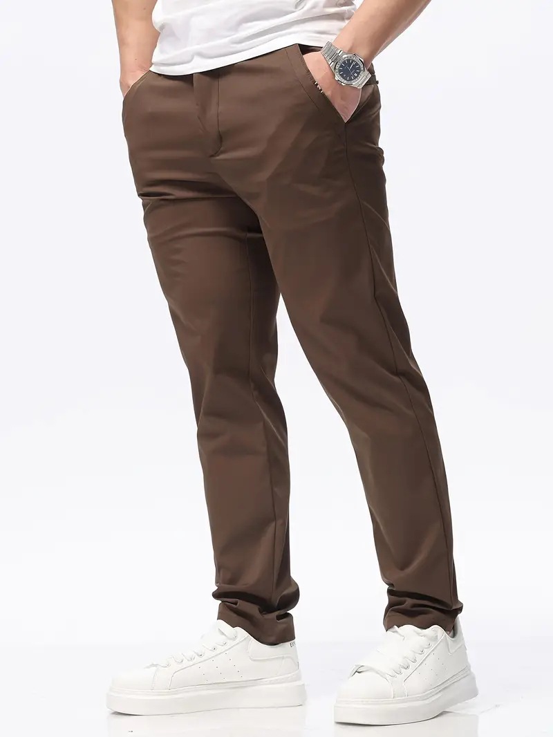 Slim-fit Straight-leg Pants Mens Versatile Stretch Trousers For Young Adults photo 4