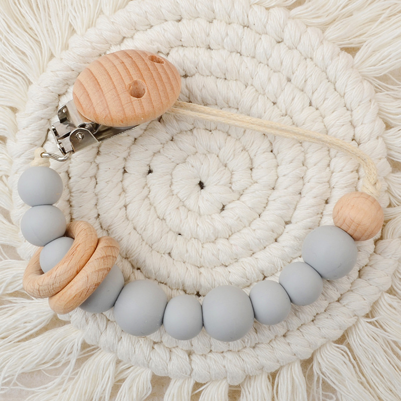 Baby Supplies Creative Baby Silicone Beads Teething Chewable Pacifier Chain Anti-Lost Strap photo 8