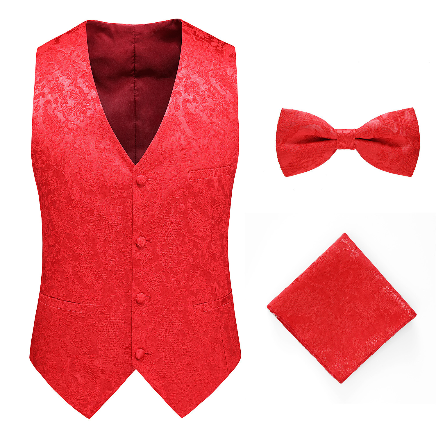 Men's Hollow-Out Formal Wear Plus-Size Hotel Attire Slim-Fit Three-Piece Suit photo 8
