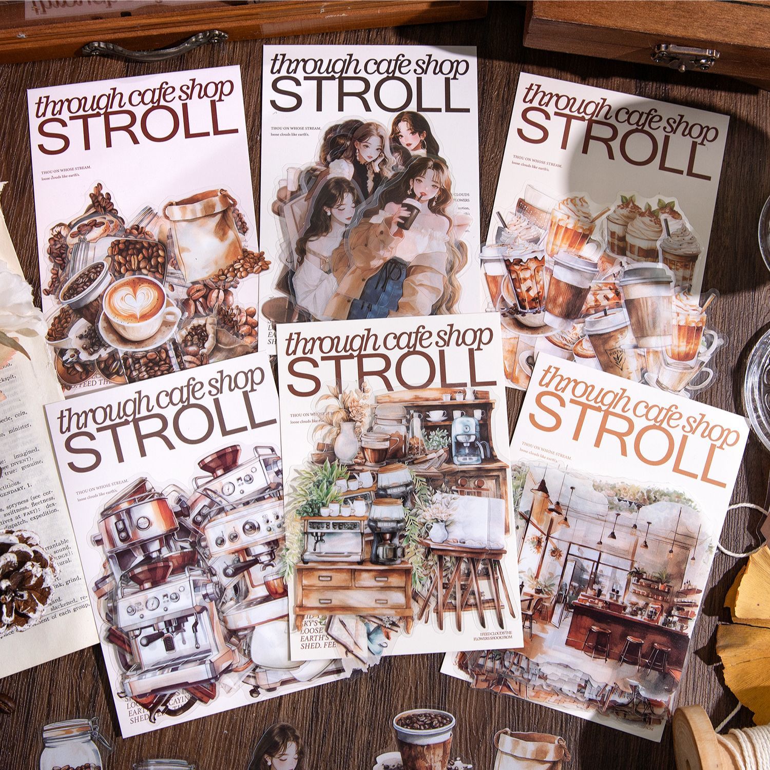 Walking Coffee House Series Coffee Theme Hand Account DIY Material Decorative Sticker photo 8