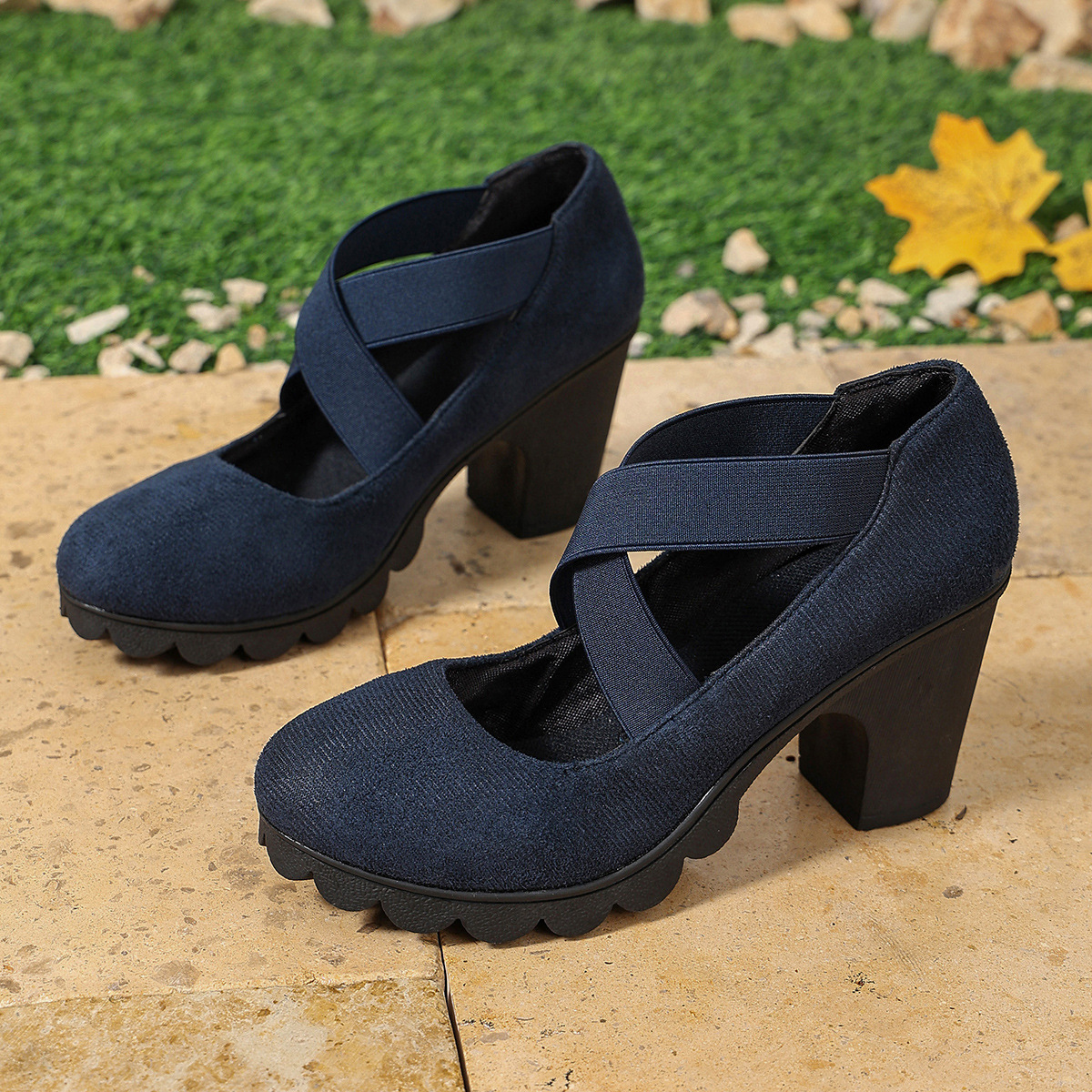 Retro Cross-strap Platform High Heels photo 6