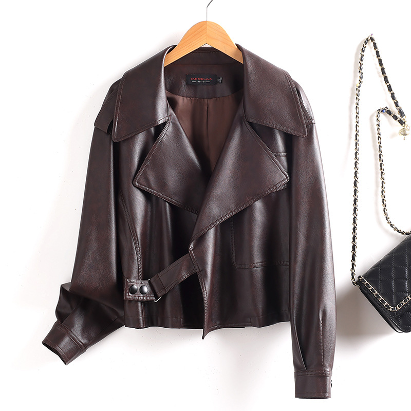 Women's Leather Loose-fitting Fashionable Jacket photo 4