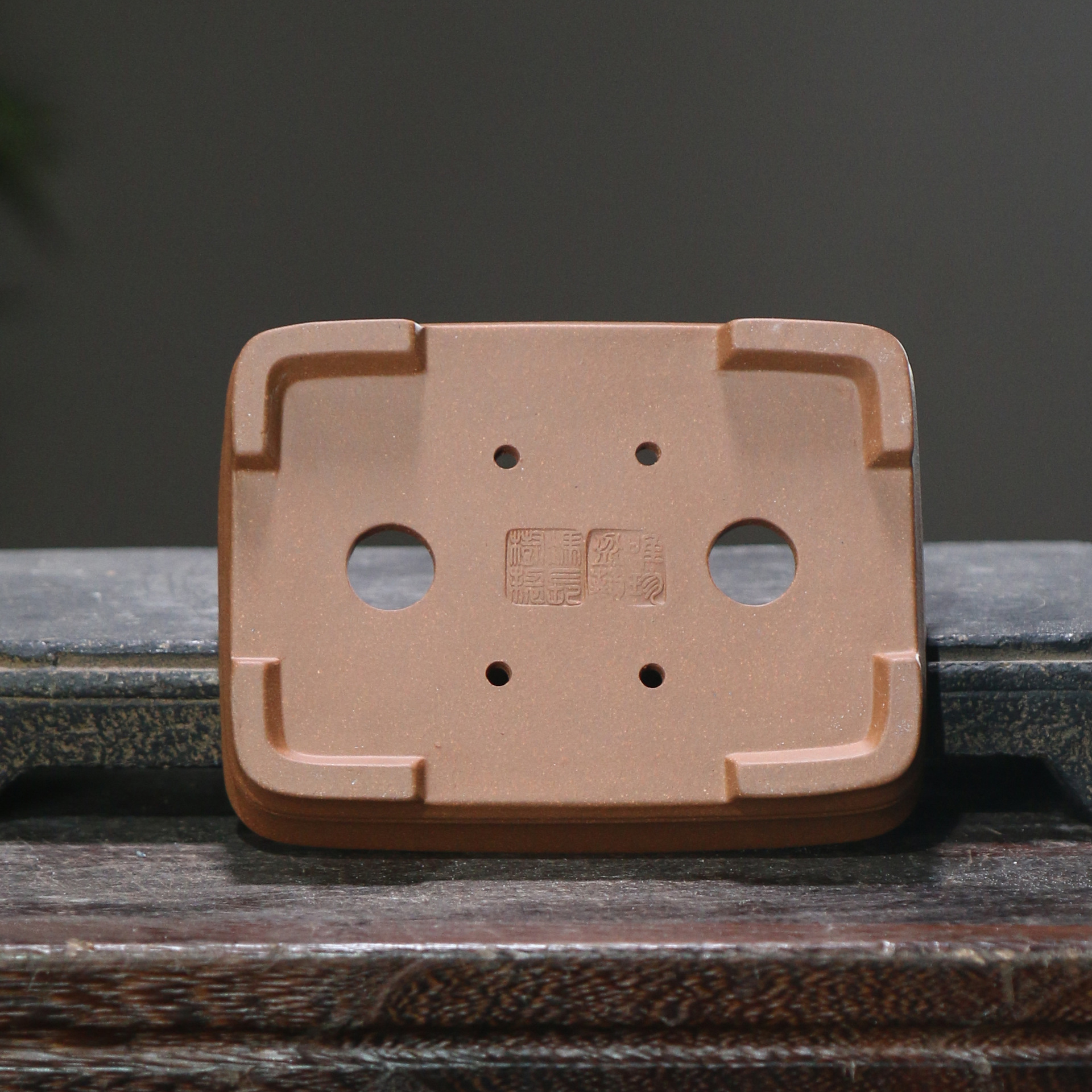Rectangular Bamboo-joint Yixing Clay Bonsai Pot photo 2