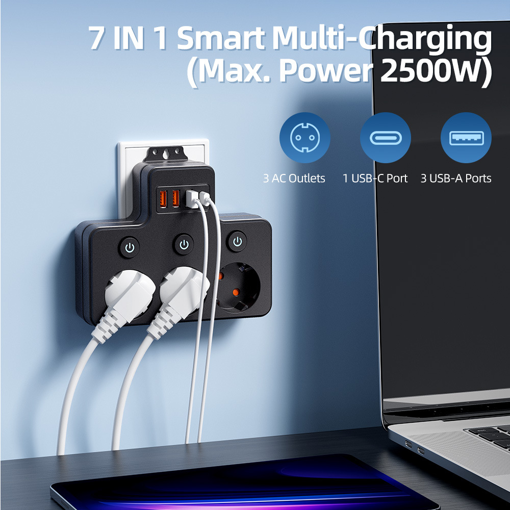 European Standard Multi-plug Household Power Row Plug photo 1