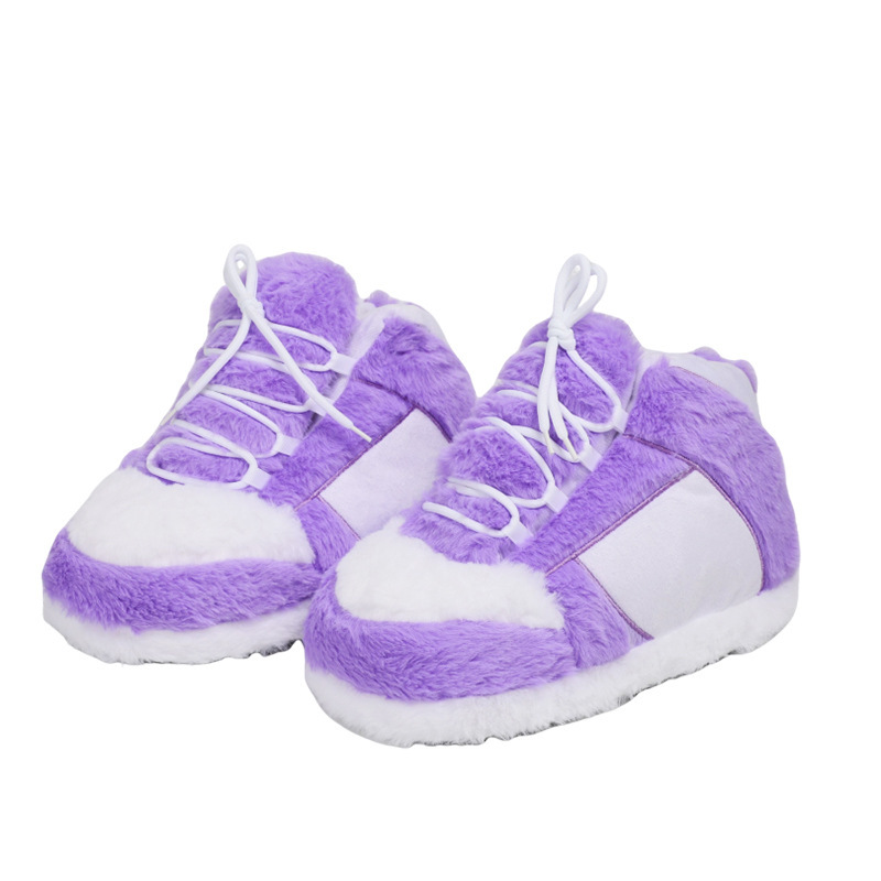 Large Cotton Shoes Plush Home Fuzzy Slippers photo 4