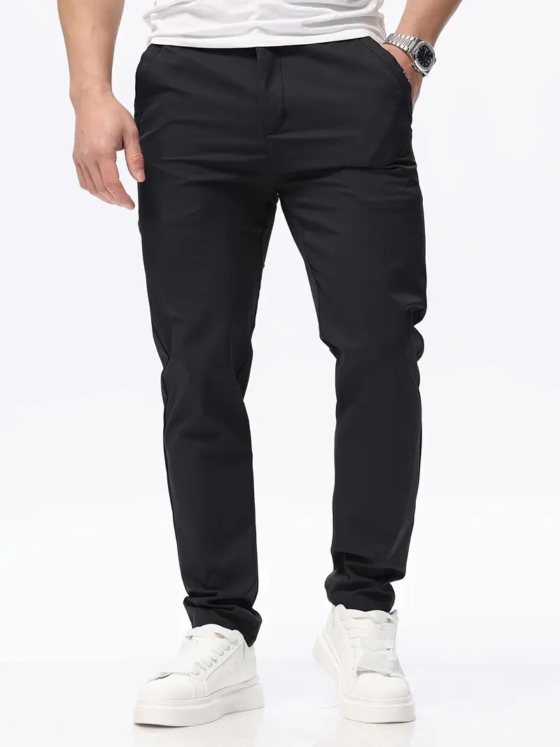 Slim-fit Straight-leg Pants Mens Versatile Stretch Trousers For Young Adults photo 2