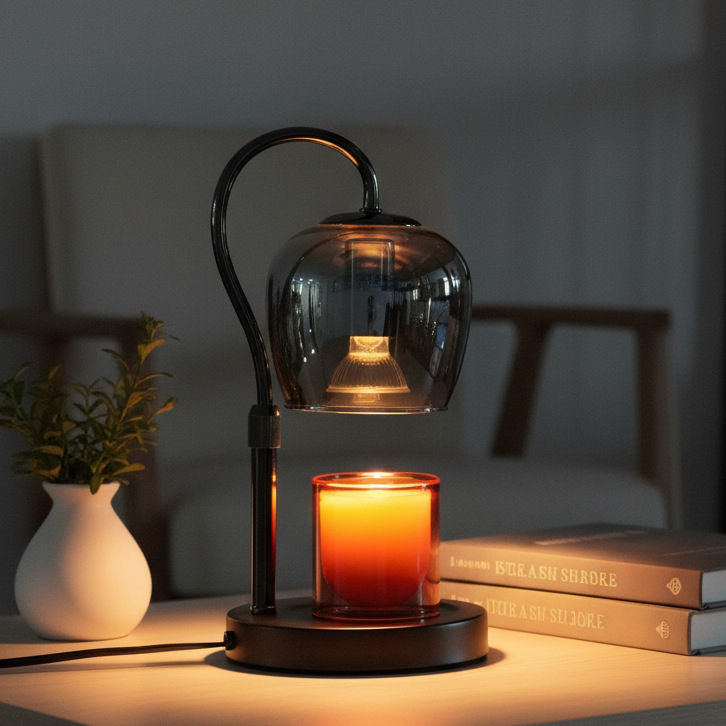 French-style Vintage Glass Wax Melter Lamp photo 1